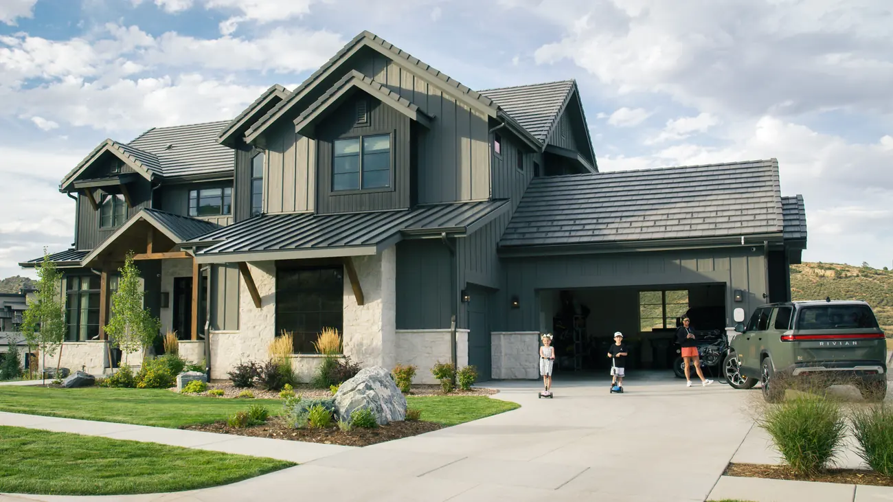 Exterior lighting on a mountain home